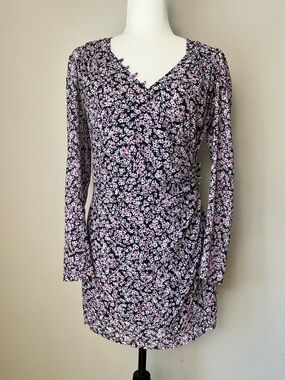 Avec Les Filles Ditsy Floral Faux Wrap Dress